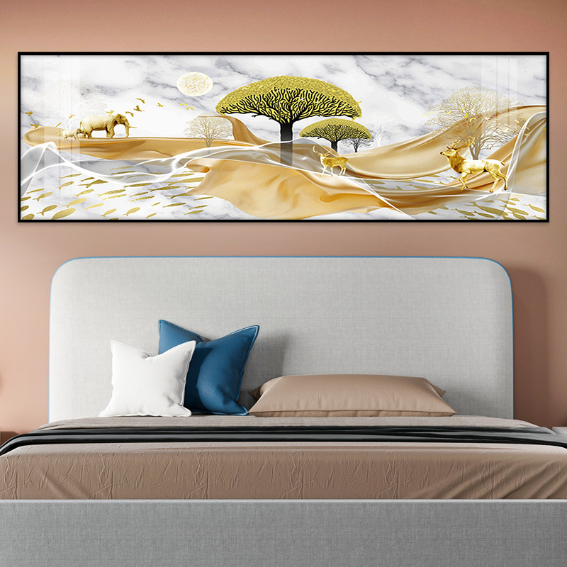 Bedroom bed-rooms modern minimal backwall painting living room sofa hanging painting new light luxury ceramic decoration painting