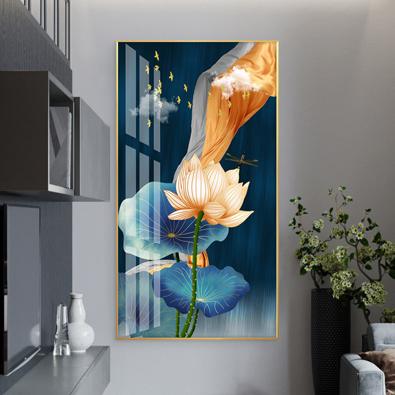 Xuanxiang decoration painting vertical staircase mural corridor hallway pamper luxury fresco new Chinese simple hanging painting