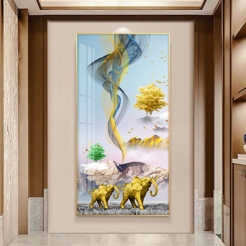 Elephant entry Xuanguan Decorative Painting Light Extravaganza of the Living Living Room Corridor End of the aisle End of the Entrance Hall Aisle of the Painting Geni Hung Painting