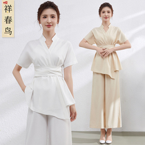Xiangchuniao high-end beautician work clothes female health center short-sleeved foot bath and pedicure technician temperament and high-end suit