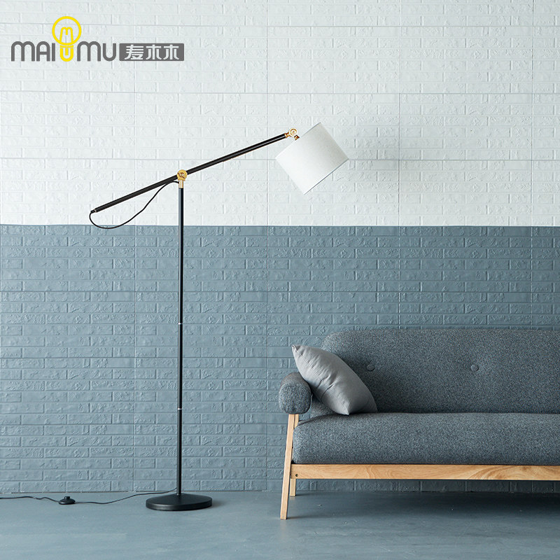 Wheat Wood Wood Floor Lamp Diaoyutai Lights Nordic Remote Control Living Room Bedroom Book House Brief online Red Creative Ins Wind