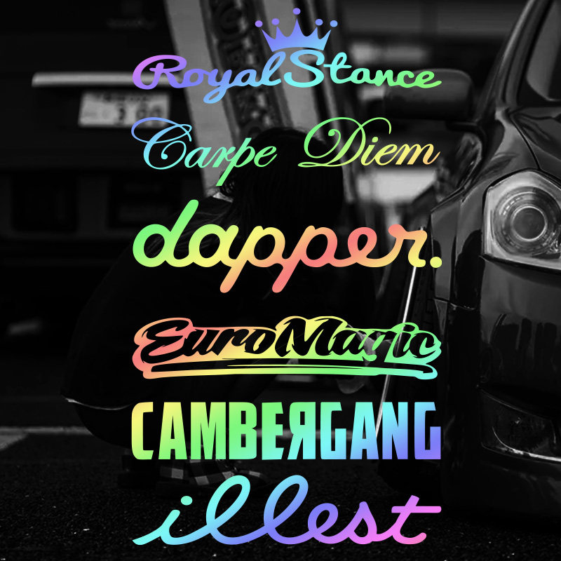 Car Front Gear Wind Glass Stickers European and American JDM Style Trend Personality English Retrofit Rear Gear Decoration Car Sticker