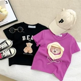 Пляжная летняя детская хлопковая футболка, семейный стиль, подходит для подростков, в западном стиле