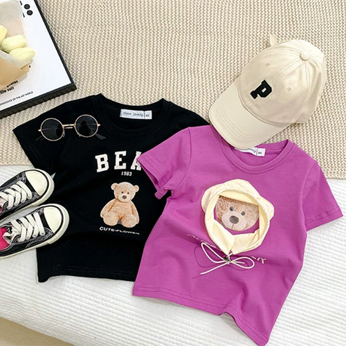 Пляжная летняя детская хлопковая футболка, семейный стиль, подходит для подростков, в западном стиле