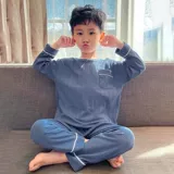 Детская пижама, детский лонгслив для мальчиков, комплект, осенняя, подходит для подростков