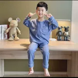 Детская пижама, детский лонгслив для мальчиков, комплект, осенняя, подходит для подростков