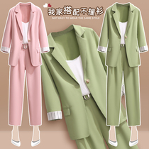 Big Code Women Dress Fat Mm Fall Display Slim Superior Sense Suit Professional air quality light cooked wind Little West suit jacket Two sets
