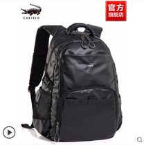 Hong Kong crocodile Mens backpack Business leisure computer Canvas school bag Travel travel bag Trend backpack