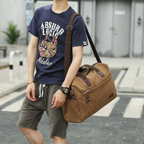 Hong Kong Europe and the United States trend canvas bag mens bag large capacity shoulder bag handbag crossbody bag Travel bag backpack