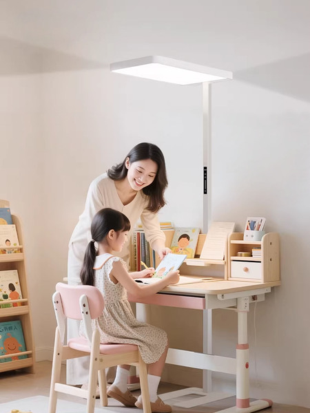 Guji Lighting Full Spectrum Eye Protection Floor Lamp for Children's Study Room, Special Desk Lamp for Students, Large Desk Lamp