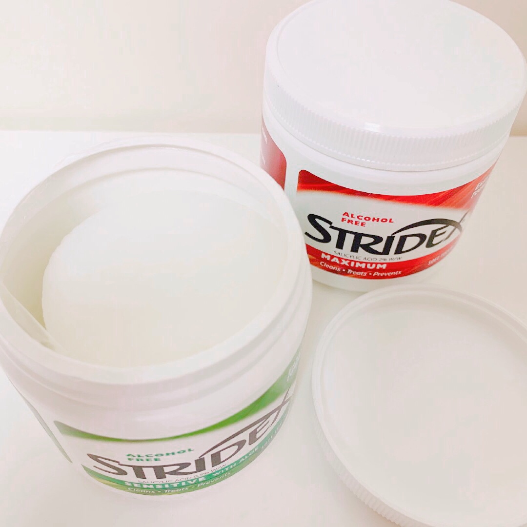 Stridex salicylic acid cotton pads a box of 55 pieces can be used on the face and body