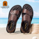 Old man's head 2024 summer new style sheepskin soft men's leather sandals casual non-slip sandals two-purpose beach shoes for men