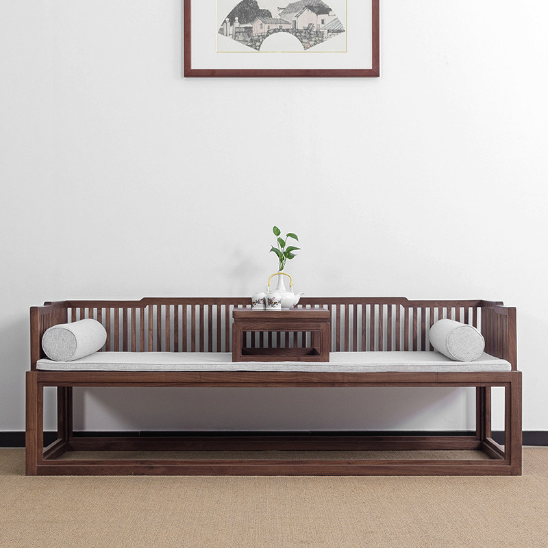 Old Elm Wood Free Lacquered SOFA BED COUCH TATAMI BED NEW CHINESE BLACK WALNUTS FURNITURE A SOLID WOOD SINGLE BED AND PRINCESS BED