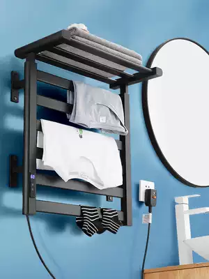 Makeup room Net red carbon fiber electric towel rack creative light luxury air electric heating drying rack bath towel rack household