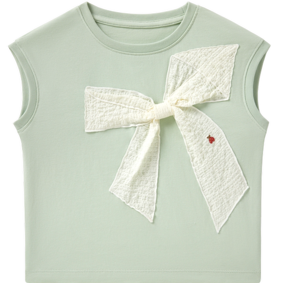 
Cotton Times Girls Short-sleeved T-shirt Summer New 5A Antibacterial Skin-friendly Breathable Butterfly Jacquard Children's T-shirt