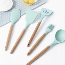 Beech handle silicone spatula Japanese non-stick cooker set high temperature resistant cooking spoon shovel baking scraper Oil Brush
