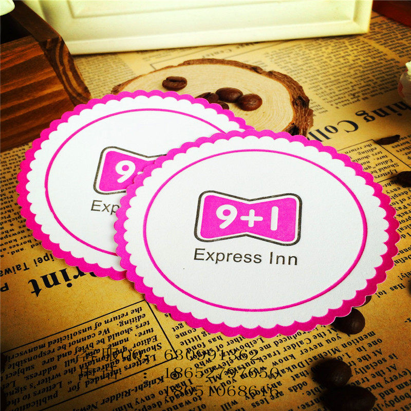 Hotel Disposable Water Suction Cup Cushion Paper Guesthouse with mouthwash Cup cushion Ashtray Special Paper Mat Tissues Customised