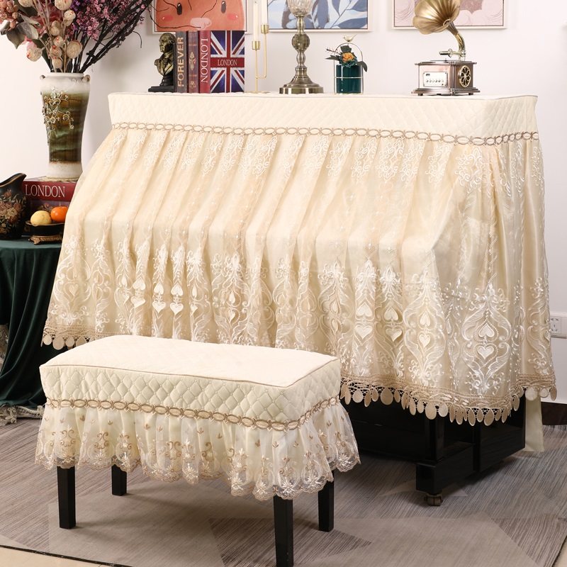 Piano cover full cover high-end luxury European piano sleeve lace cloth cloth modern simple light luxury