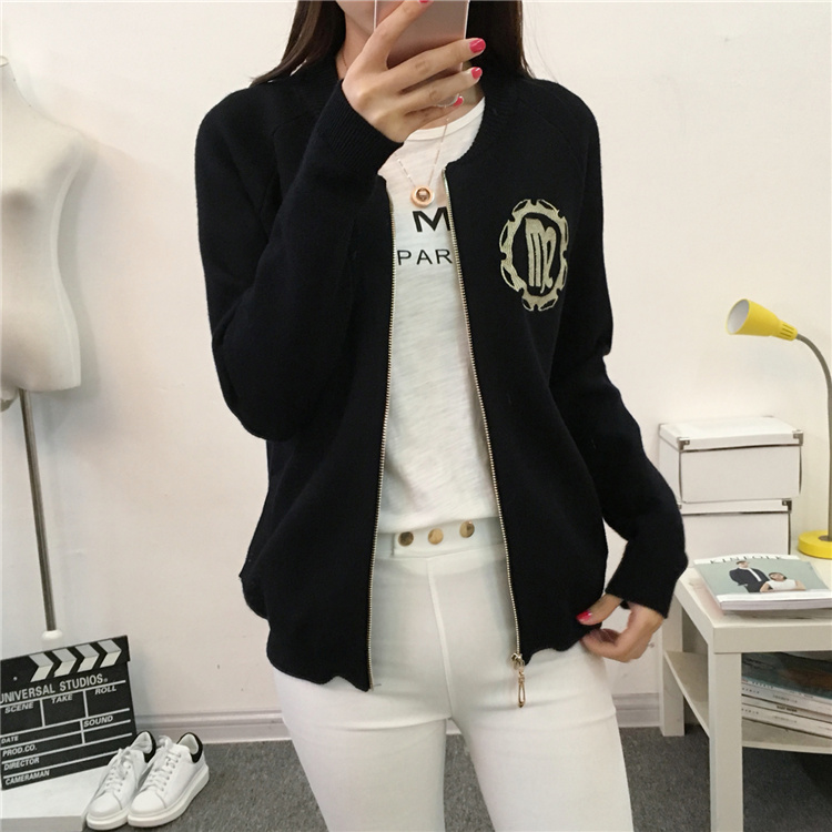 Mùa thu của phụ nữ mùa thu và áo khoác mùa đông phụ nữ của mùa xuân và mùa thu dài tay áo len của phụ nữ cardigan áo len đồng phục bóng chày của phụ nữ đan lỏng cardigan nữ