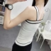 Mùa thu 2018 mới hè ngắn tay không tay băng lụa chạm đáy áo đan dây nhỏ vest nữ trăm bên trong lấy ra áo kiểu nữ Áo ba lỗ
