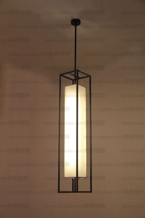 新中式吊灯现代简约餐厅酒店布艺过道卧室书房LED灯饰灯具