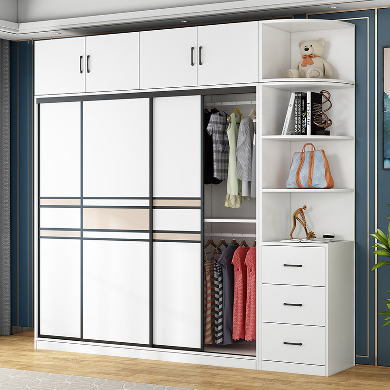 Ramen Wardrobe Home Bedroom Economy Type Solid Wood Integral Cabinet Minima Modern Bag installation Easy big closet