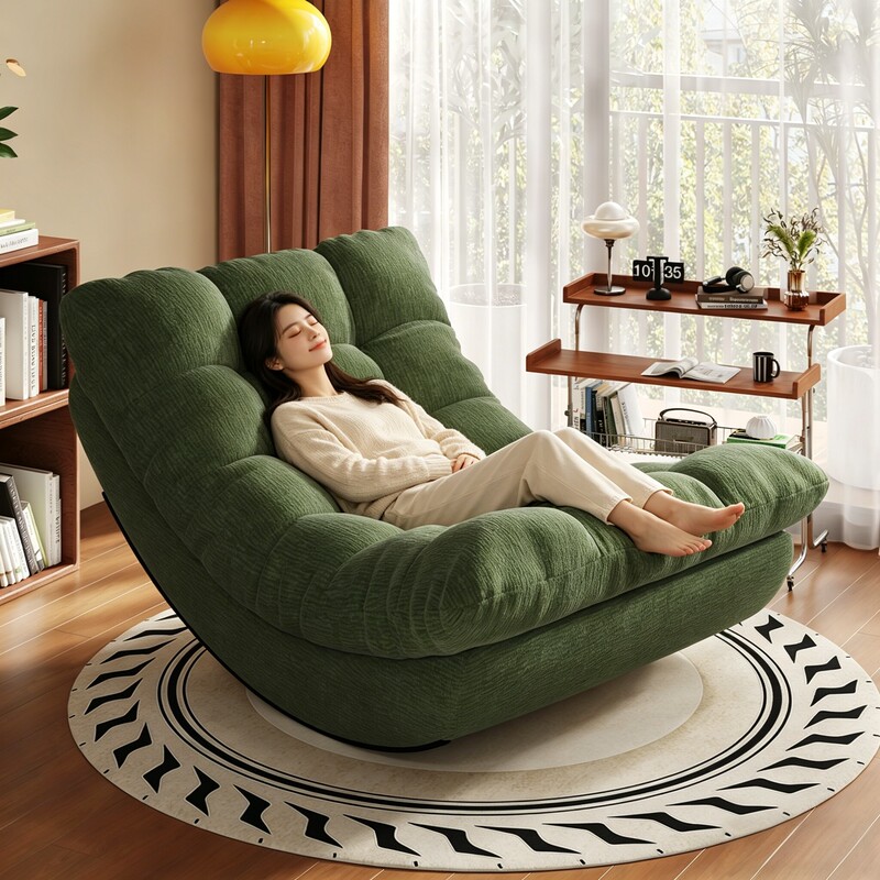 Moon Rocking Chair Recliner for Adults, Suitable for Sleeping, Lazy Sofa Chair for Living Room, Balcony, Home Use, Leisure Single Sofa, Double Moon Rocking Chair Recliner for Adults, Suitable for Sleeping, Lazy Sofa Chair for Living Room, Balcony, Home Use, Leisure Single Sofa, Double