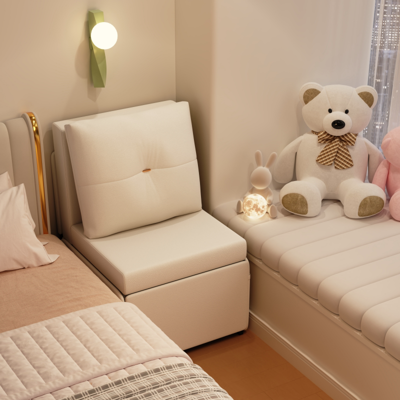 Folding and Connecting Beds, Bedroom Bedside Widening Tool, Widened Side Soft Padding, Children's Bed, Iron Art Splicing, Suitable for Adults to Sleep on
