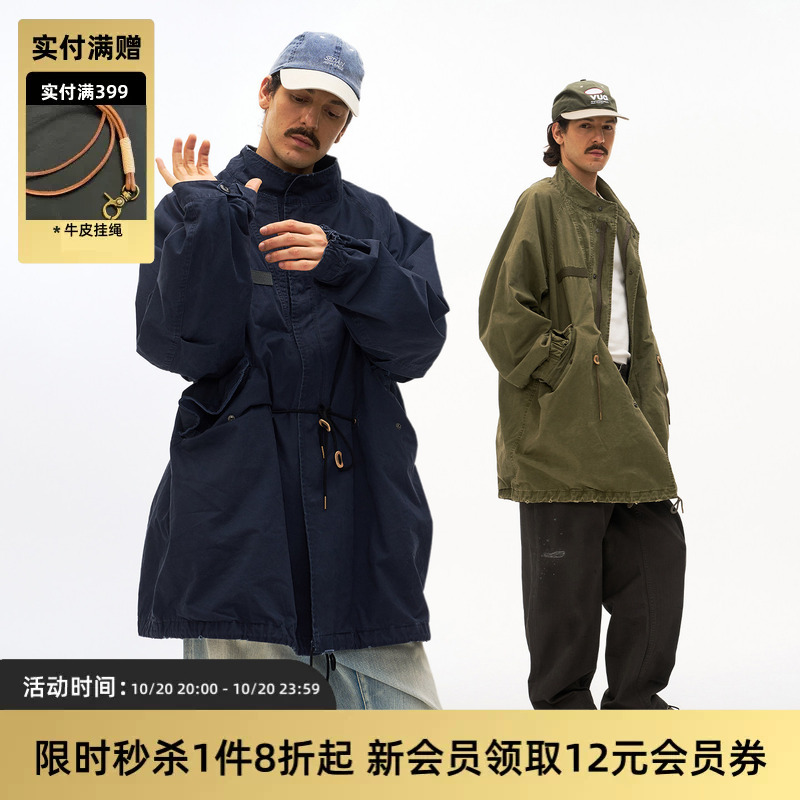 Tires Japanese M65 Retro M51 Washed Fishtail Military Trench Coat Workwear Jacket Parka Coat Loose Fit Vv