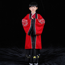 Boy Hanfu cloak single piece new childrens costume Tang suit little boy Knight book boy embroidered big sleeve shirt