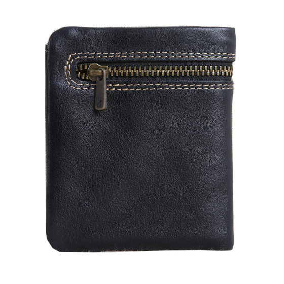 钱包男短款真皮拉链超薄手工皮夹子牛皮钱夹迷你小钱包女竖款学生