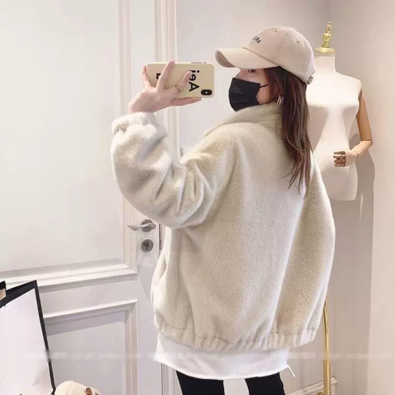 Велюровая куртка, демисезонные утепленные джинсы для студентов, oversize