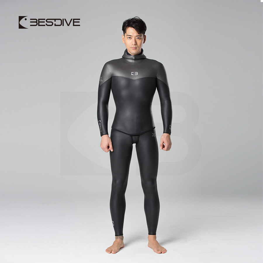 (Whale Scouts) BESTDIVE 3mm Men's Ink Grey two-piece Free Subwet Wetsuit Blouse Jacket jacket