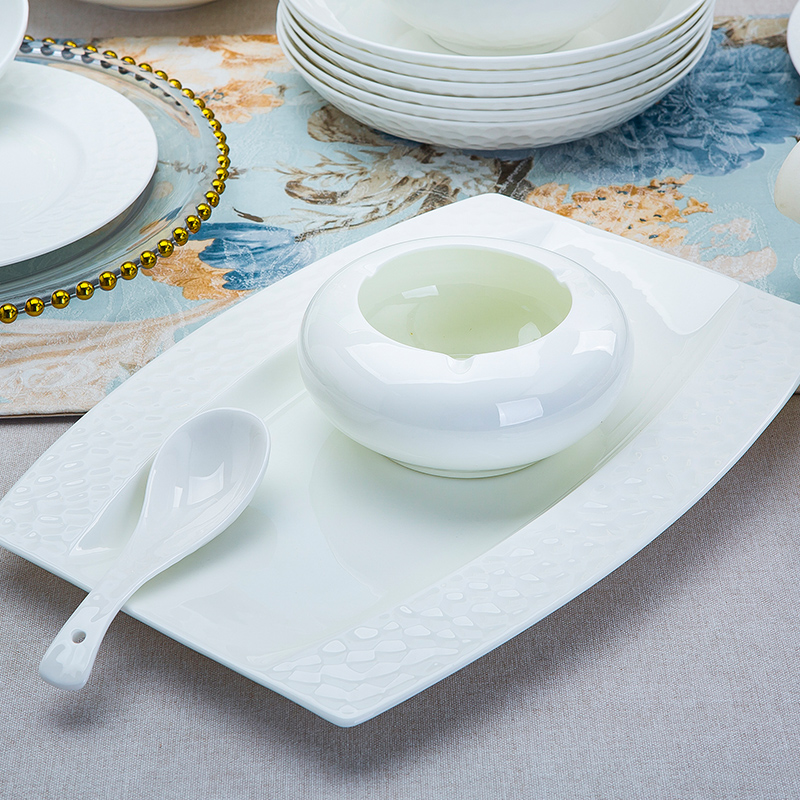 Jingdezhen ceramic bowl high rainbow such as bowl dish dish dish fish bowl suit household adult ideas for dinner