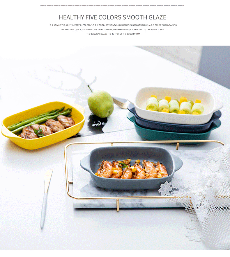 Cheese baked FanPan microwave baking pan ceramic western - style food oven dedicated plate plate household ears roast dishes
