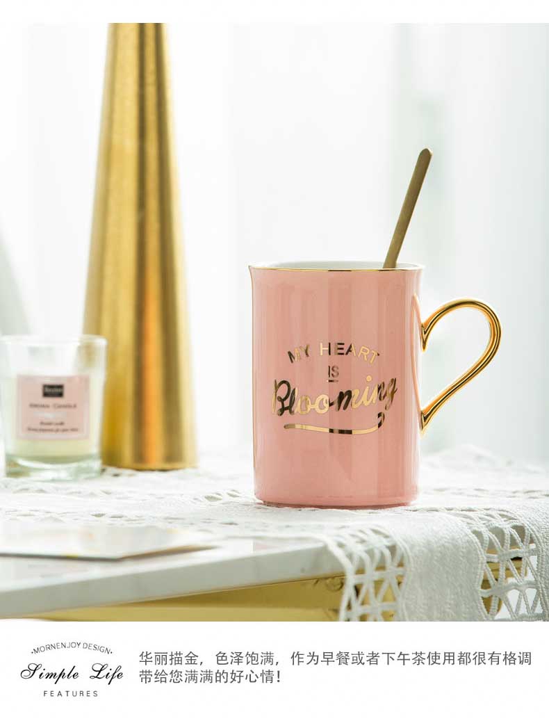 Creative contracted ceramic cup Nordic character mark cup coffee cup home office afternoon tea drinking cups