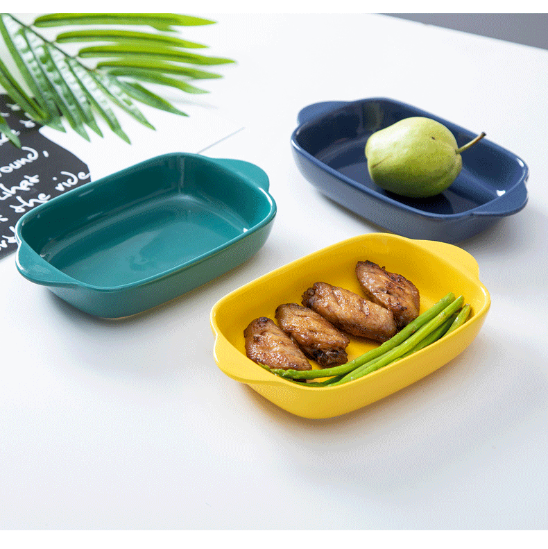 Cheese baked FanPan microwave baking pan ceramic western - style food oven dedicated plate plate household ears roast dishes