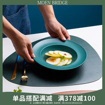 Personality Nordic style leather placemat Creative waterproof and oil-proof Western mat Insulation plate mat Household table mat coaster