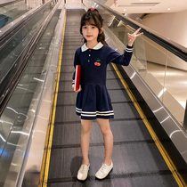 Navy style dress childrens Japanese autumn 6 foreign style 8 college style 10 spring and autumn 12-year-old girl long-sleeved skirt