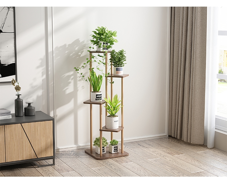 4 Tier Bamboo Plant Stand Tall Corner Indoor Flower Pot Holder Nordic Display Rack for Living Room Bedroom Balcony