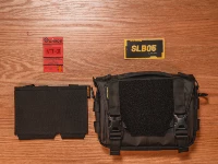 Черная главная сумка+плечевой ремешок+асимметричный набор эластичных инструментов ATT-01