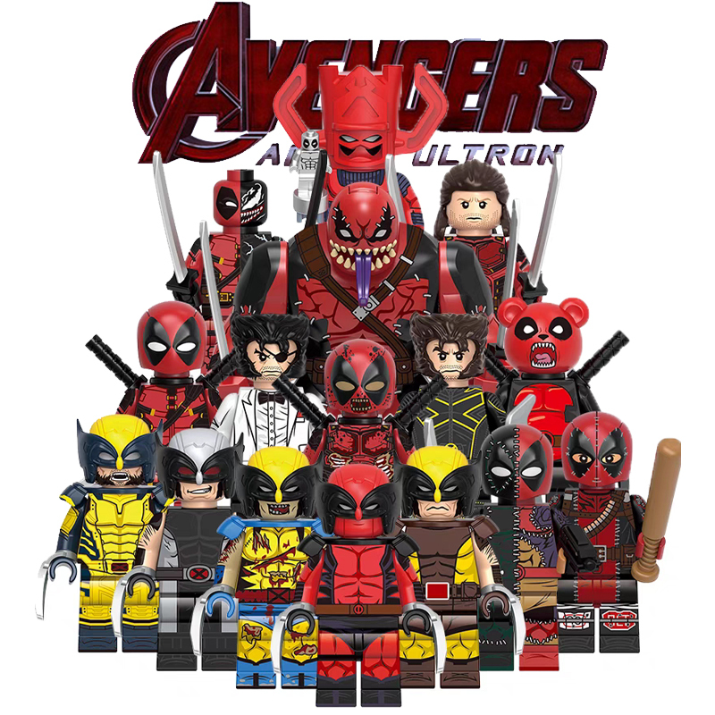Marvel Minifigures Deadpool Wolverine Patch Carnage Xin Hong G0172G0173 Assembled Building Block Minifigures Educational Toys