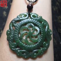 Boutique natural Hetian Jasper Double Dragon brave evil safe buckle Jade pendant pendant male and female play jewelry