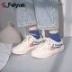 Feiyue retro biscuit shoes ເກີບແມ່ຍິງ 2024 ພາກຮຽນ spring platform thick-soled casual sneakers canvas shoes versatile ເກີບສີຂາວ