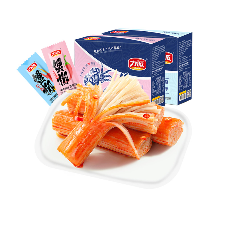 Licheng hand-torn crab willow stick 500g seafood leisure snack hot pot material crab willow crab meat instant spicy relief snack