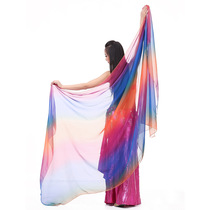 New belly dance yarn towel with real silk big hand yarn dance props tossed belly leather dance accessories