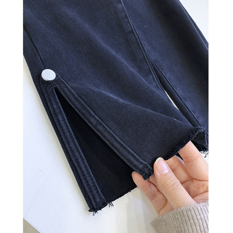 Straight tube slim high waist jeans woman in spring 2023 new casual retro loose forkpants in tide