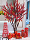 Solid Wood Artificial Red Fruit Tree, Artificial North American Holly Tree, Red Fortune Tree, New Year's Flower, New Year Decoration Artificial Tree
