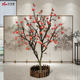 Artificial Persimmon Tree Fruit Tree Orange Apple Hawthorn Apple Large Indoor Floor-Standing Decorative Landscaping Fake Tree Solid Wood