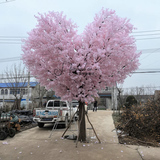 Artificial Cherry Blossom Tree, Fake Peach Tree, Large Plant, Dense Artificial Cherry Blossoms, Artificial Peach Blossom Tree, Wish Tree, Peach Blossom Decoration